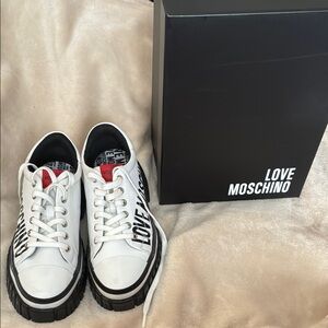 Love Moschino White and Black Sneakers